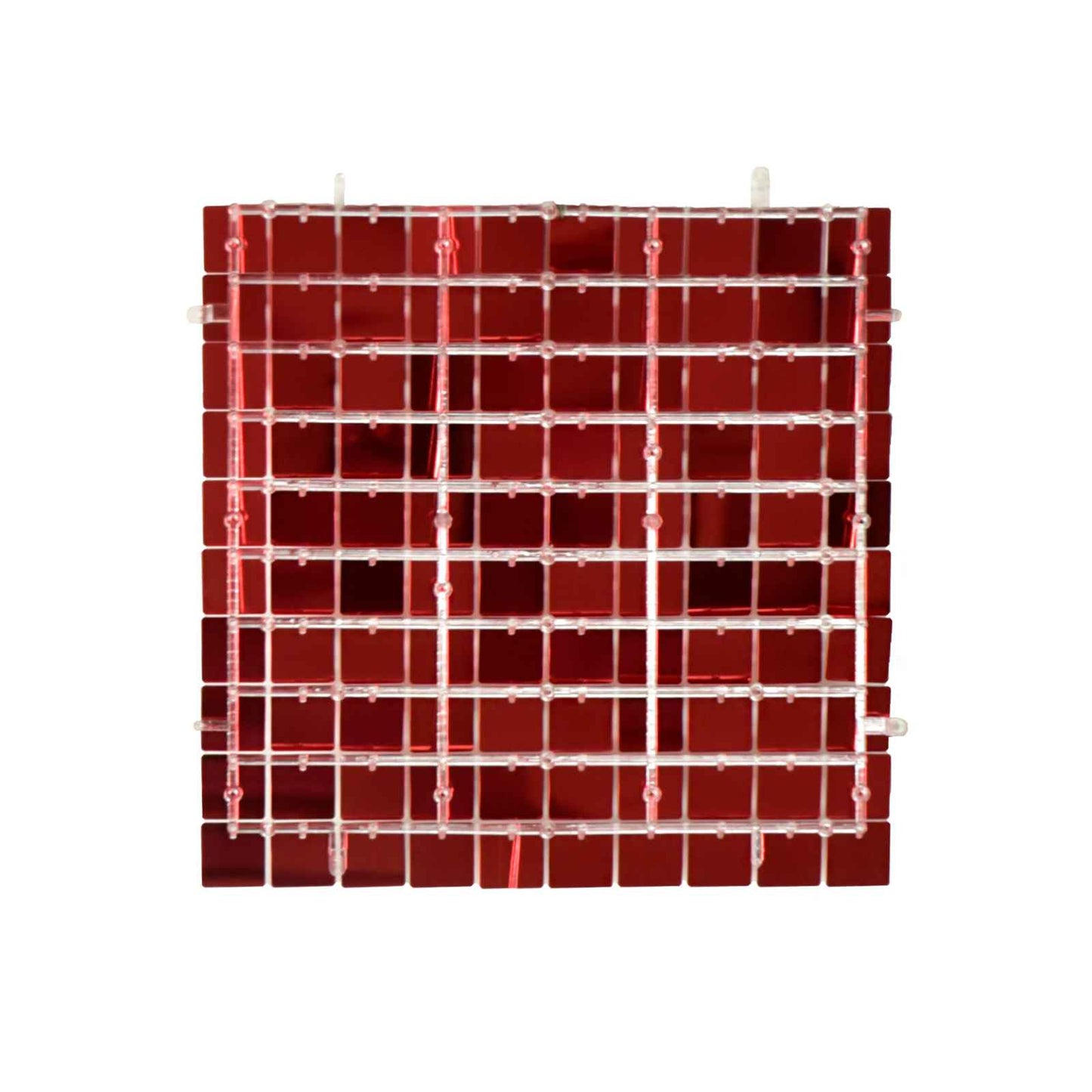 Mocsicka Square Red Shimmer Wall Panels Easy Setup