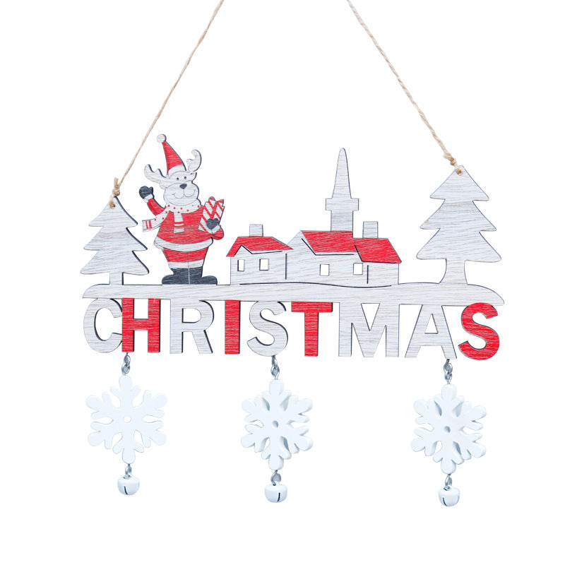 Mocsicka 3Pcs Christmas Wooden Pendant decor Accessories