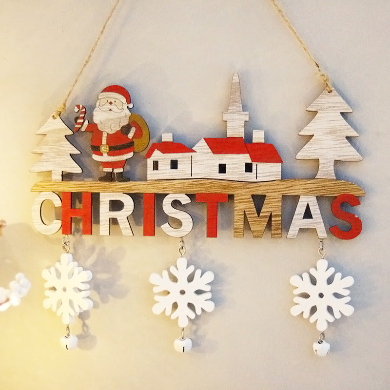 Mocsicka 3Pcs Christmas Wooden Pendant decor Accessories