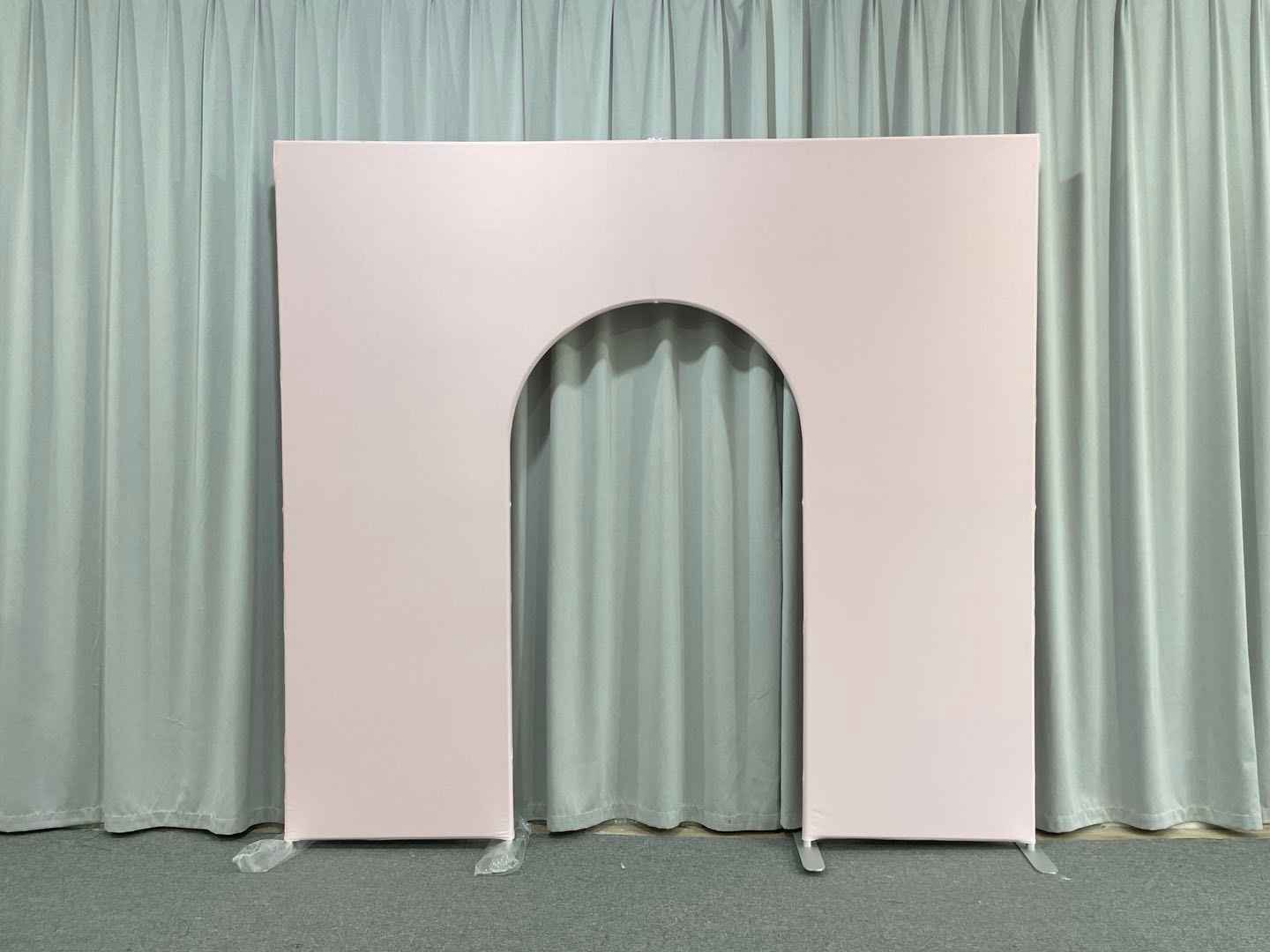 Flash Sale Mocsicka 9x10ft Aluminum Alloy Arch Door Stand and Double-printed Cover Backdrop for Party Decoration
