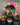 Mocsicka Black Background Colorful Bokeh Halo Round Cover Backdrop-Mocsicka Party