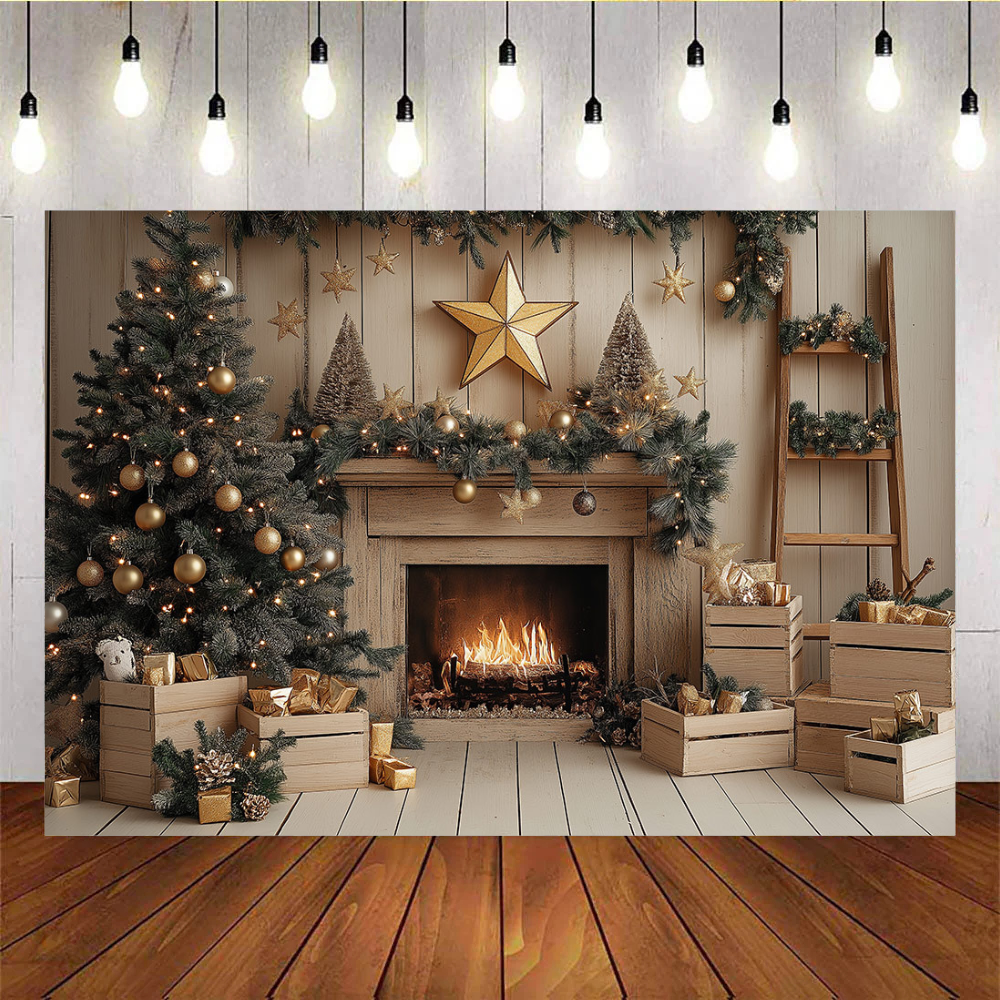 Mocsicka Christmas Tree Golden Five-pointed Star Background – Mocsicka ...