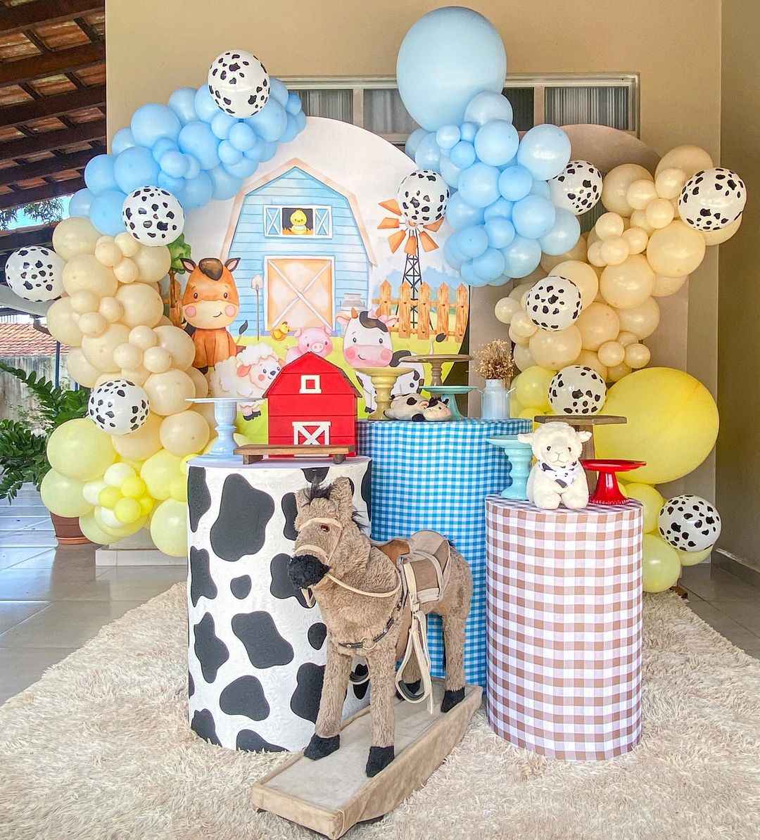 Mocsicka Farm Theme Round cover and Cylinder Cover Kit for Birthday Party Decoration-Mocsicka Party