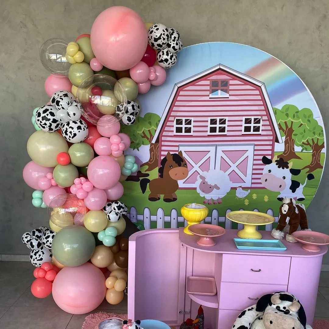 Mocsicka Dairy Farm Theme Birthday Party Round Cover-Mocsicka Party
