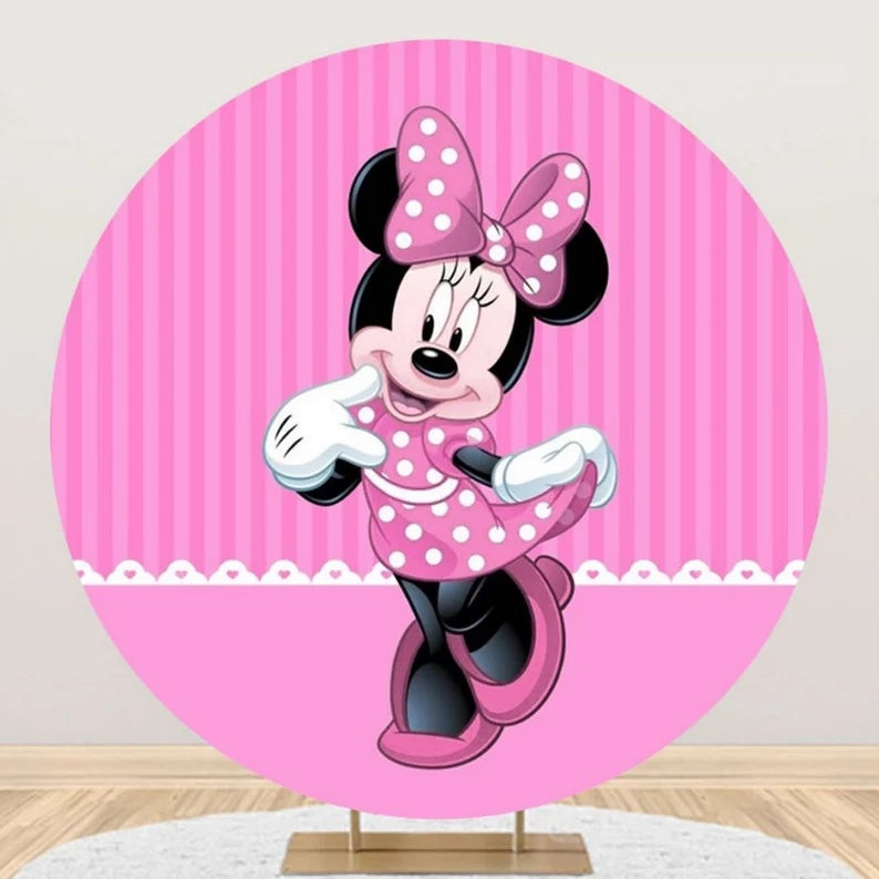 Mocsicka Kids Birthday Party Cartoon Theme Round Cover Backdrops
