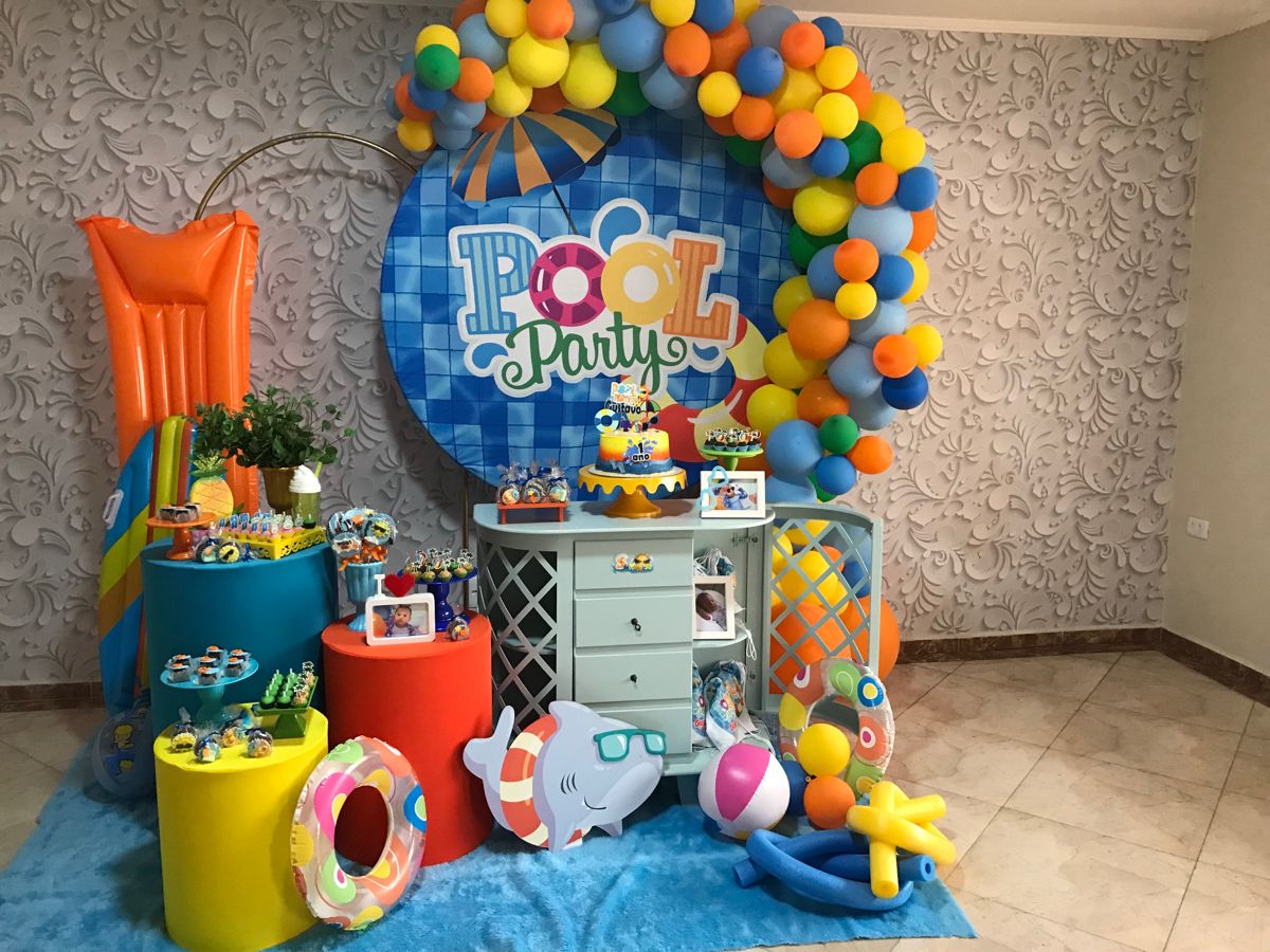 Mocsicka Summer Pool Party Round cover and Cylinder Cover Kit for Party Decorations-Mocsicka Party