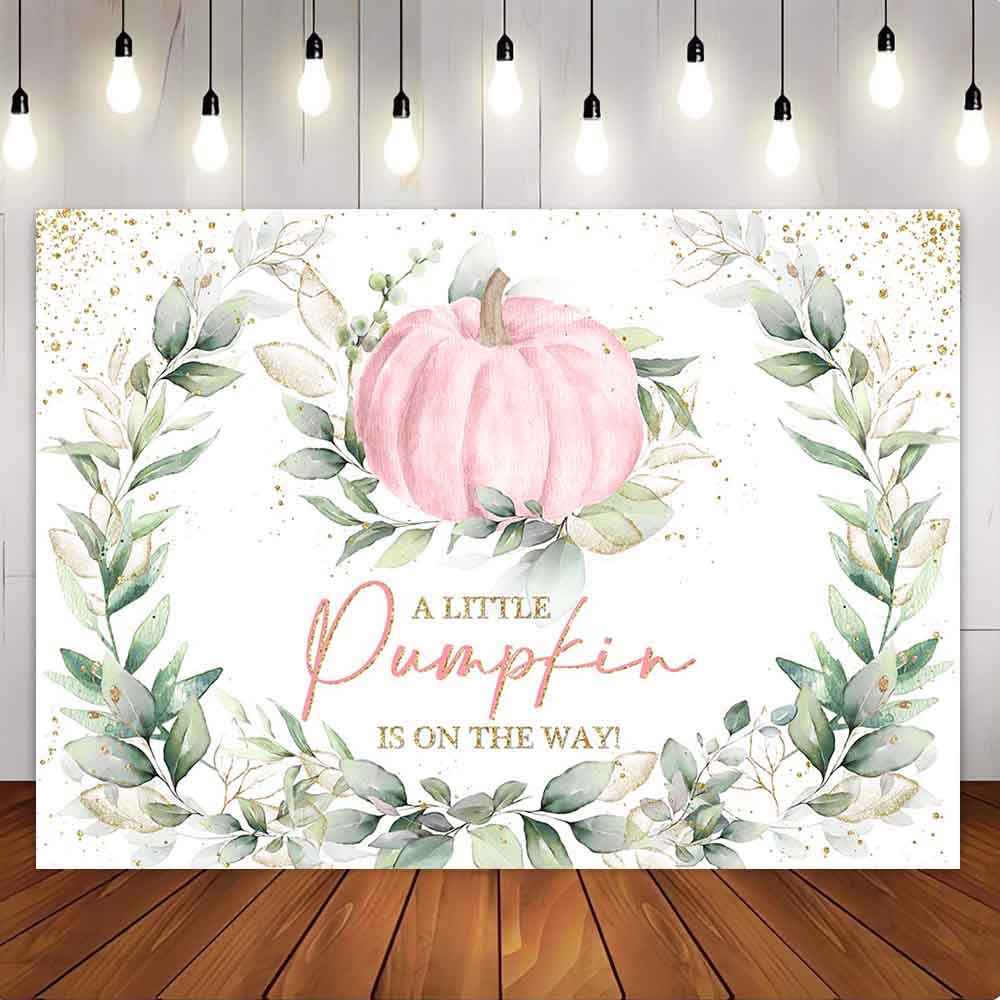 Mocsicka A Little Pumpkin is one the way Backdrop for Baby Shower Party-Mocsicka Party