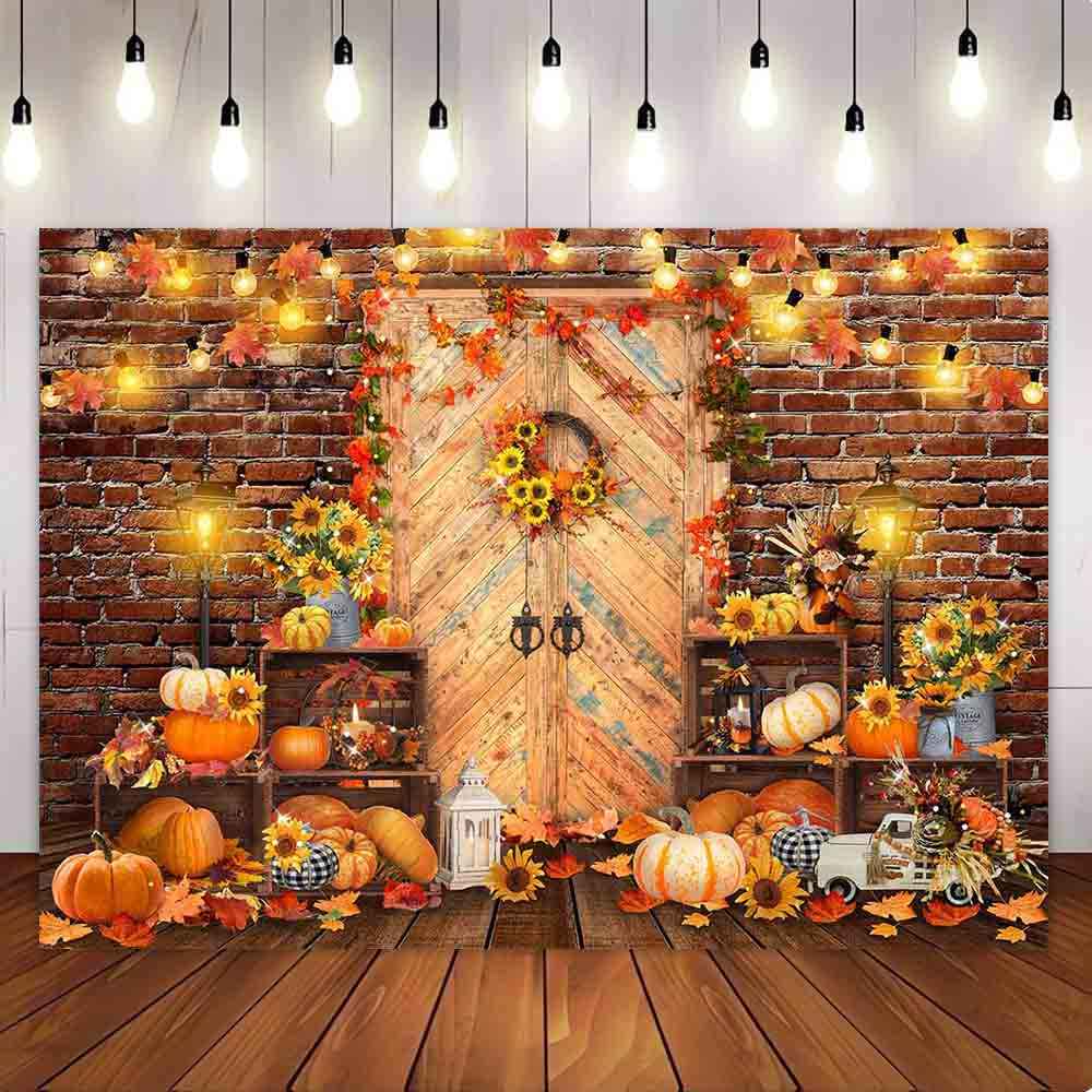 Mocsicka Autumn Pumpkin Harvest Thanksgiving Day Party Backdrop-Mocsicka Party