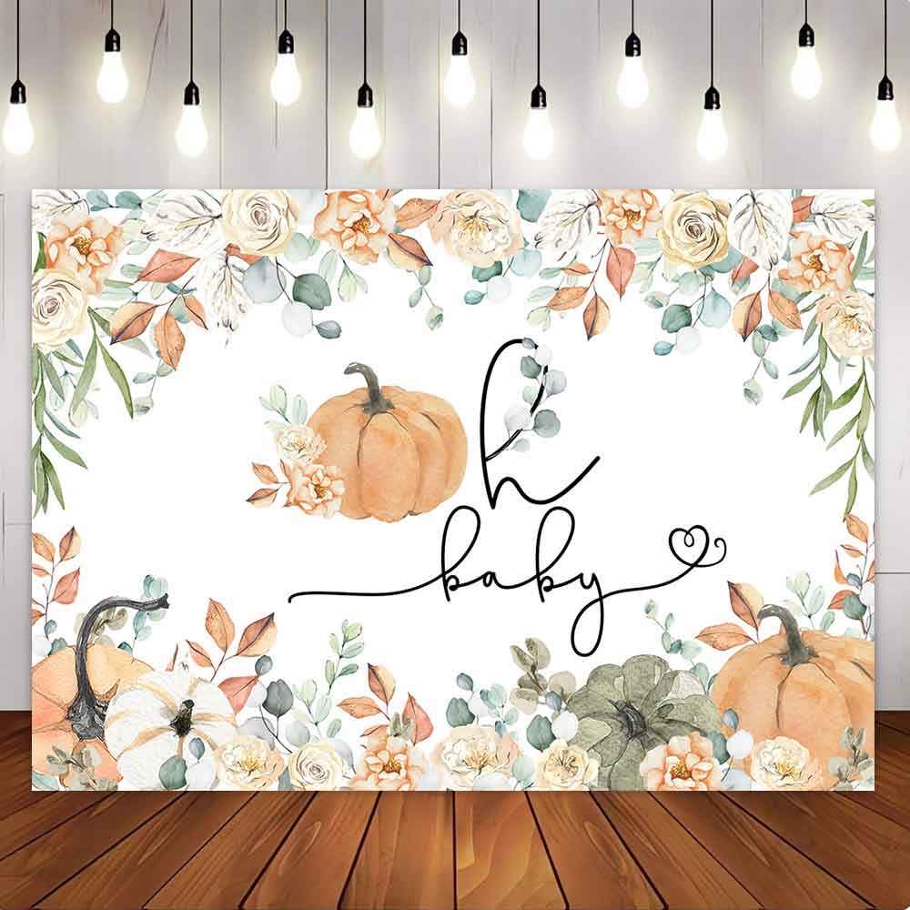 Mocsicka Pumpkin Oh Baby Shower Party Backdrop-Mocsicka Party