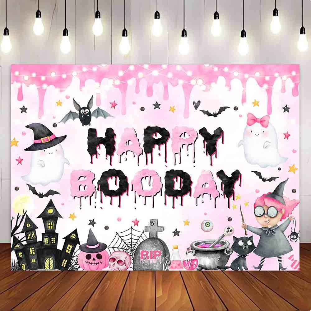 Mocsicka Halloween Theme Happy Booday Party Backdrop-Mocsicka Party