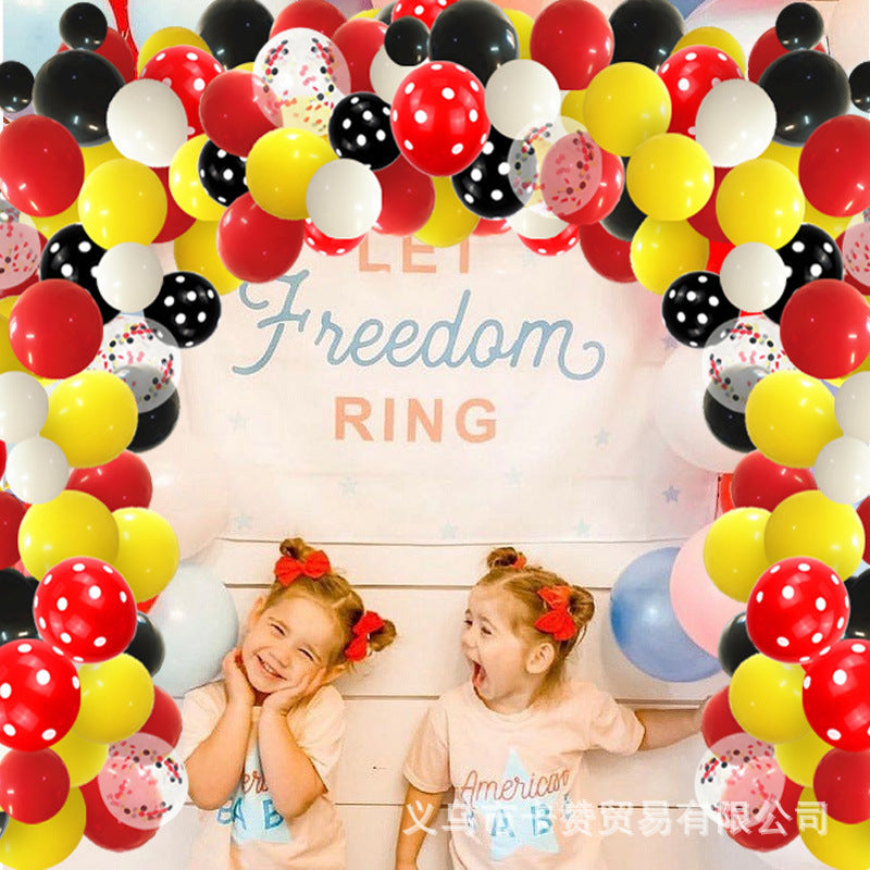 Mocsicka Mickey Mouse Latex Balloon Arch Set for Birthday Party