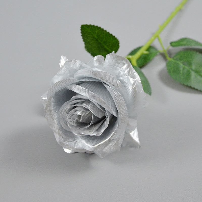 Mocsicka 10PCS Artificial Silk Flowers Realistic Roses Bouquet Long Stem for Wedding Decoration