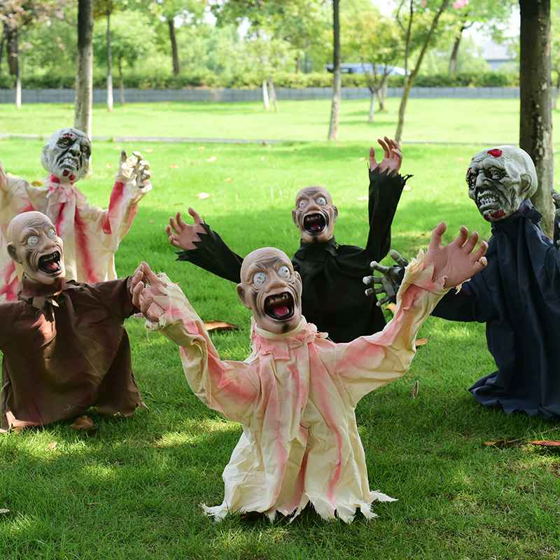 Mocsicka Halloween Horror Decoration With Swinging Ghost Voice Controlled Decorative Props