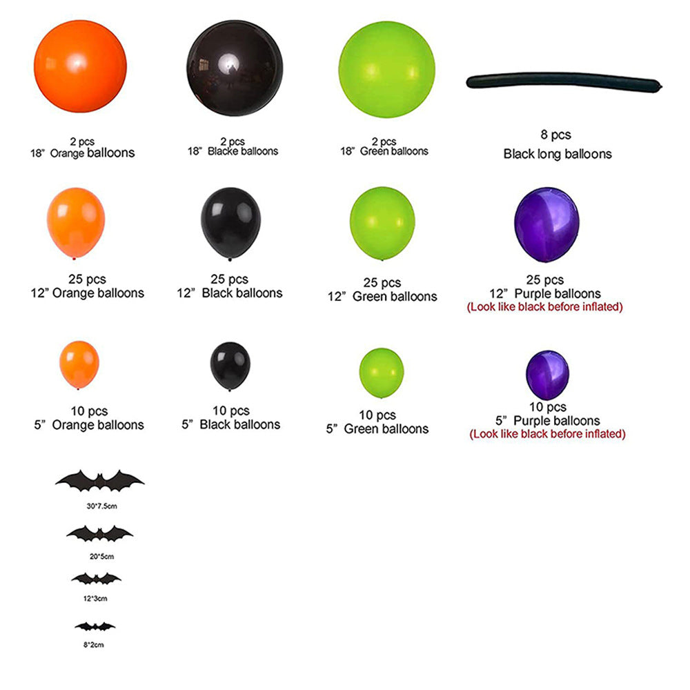 Mocsicka Halloween Black Orange Balloon Arch Set Party Decoration