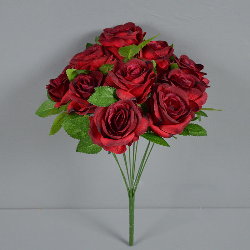 Mocsicka Artificial Rose Bouquet Wedding Decoration - 10Pcs per Bouquet