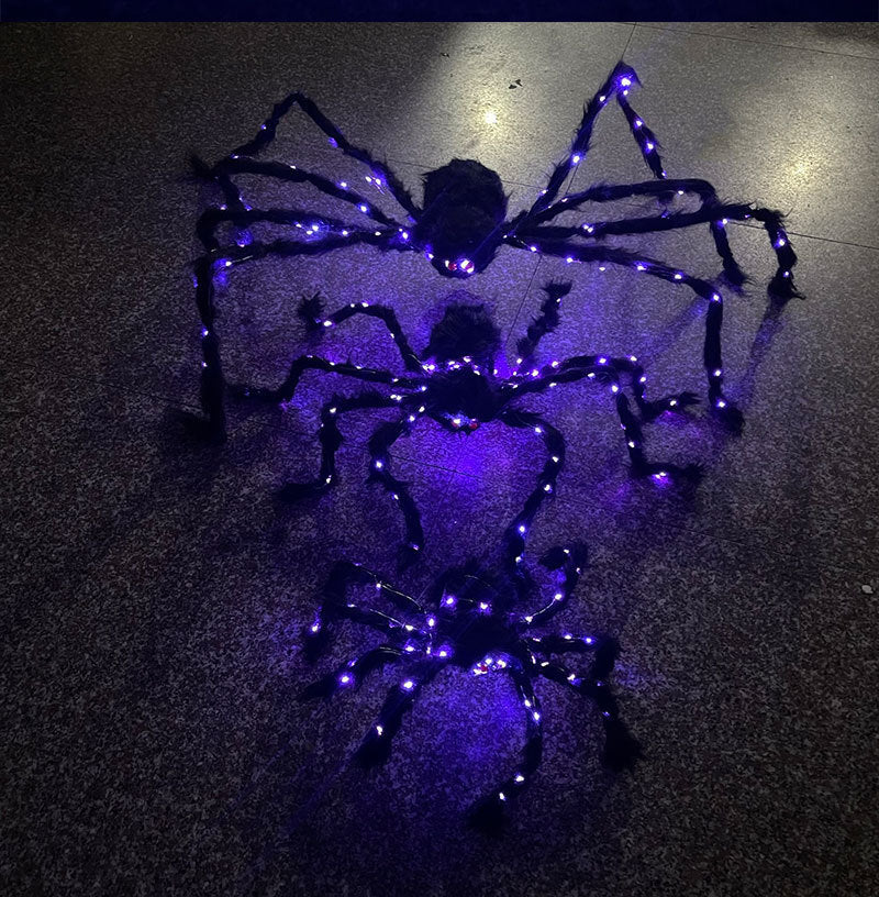 Halloween Luminous Plush Spider Decoration Props