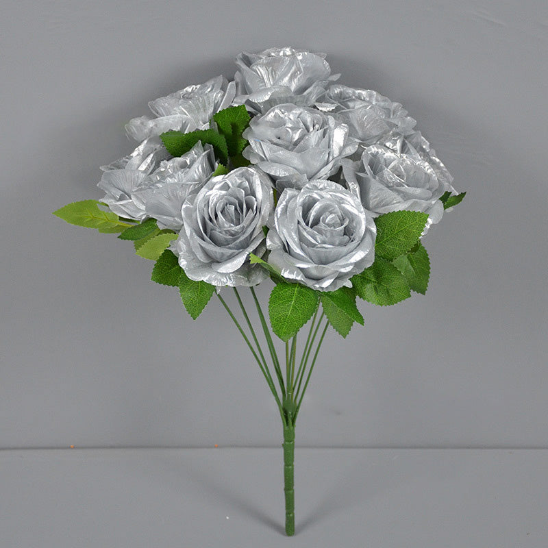 Mocsicka Artificial Rose Bouquet Wedding Decoration - 10Pcs per Bouquet