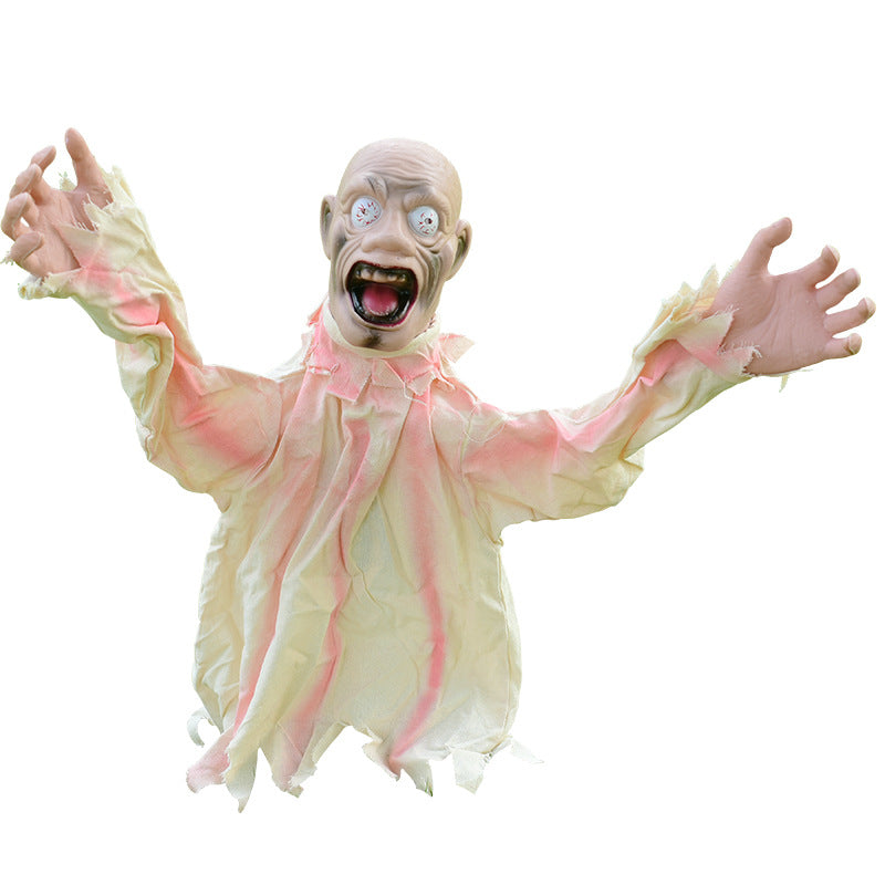 Mocsicka Halloween Horror Decoration With Swinging Ghost Voice Controlled Decorative Props