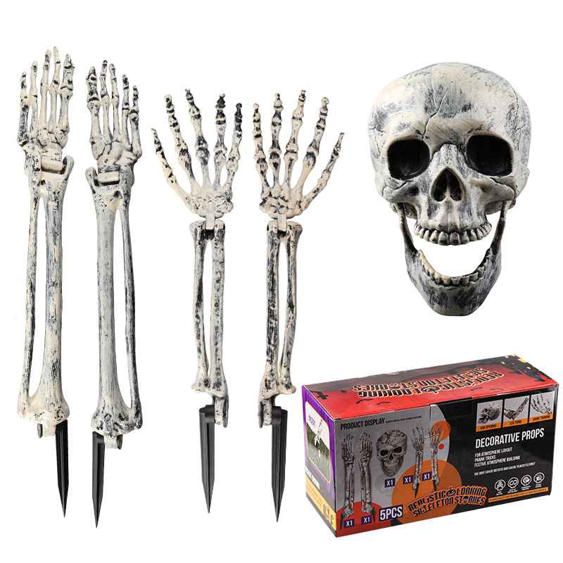 Mocsicka Halloween Luminous Skull Five-piece Decorative Floor Insert