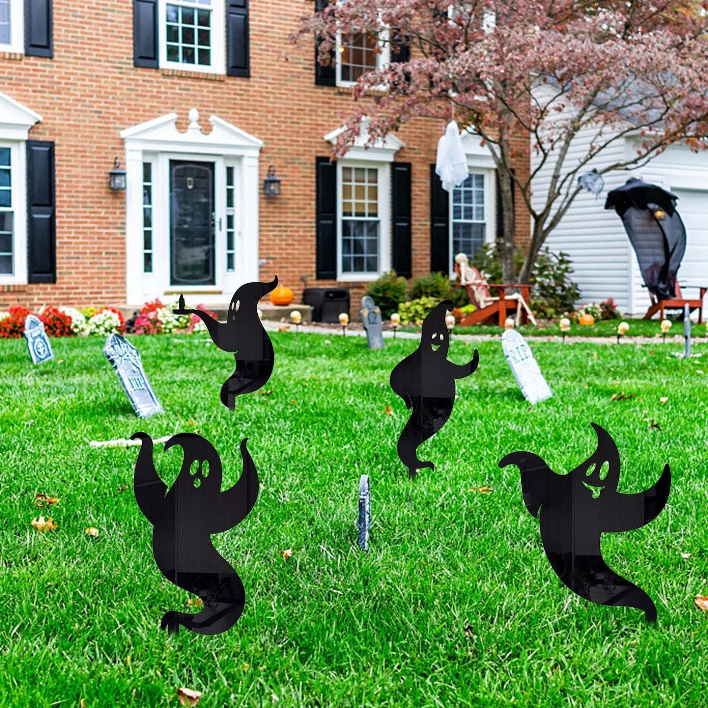 Mocsicka Halloween Horror Acrylic Outdoor Courtyard Decoration 4-piece Set