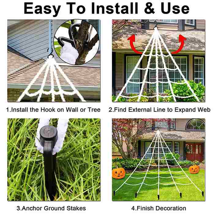 Mocsicka Halloween Spider Web Party Decorations