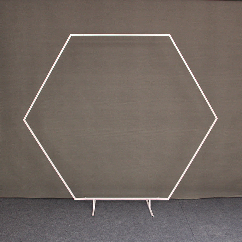 Flash Sale Mocsicka White&Gold Metal Hexagon Arch Stand for Party Decoration