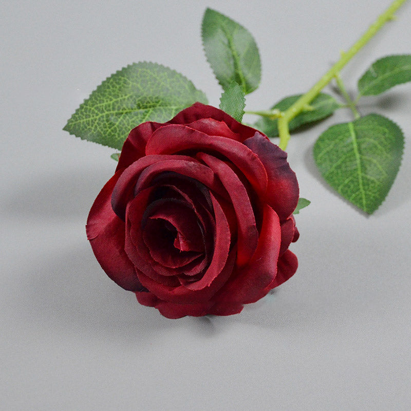 Mocsicka 10PCS Artificial Silk Flowers Realistic Roses Bouquet Long Stem for Wedding Decoration
