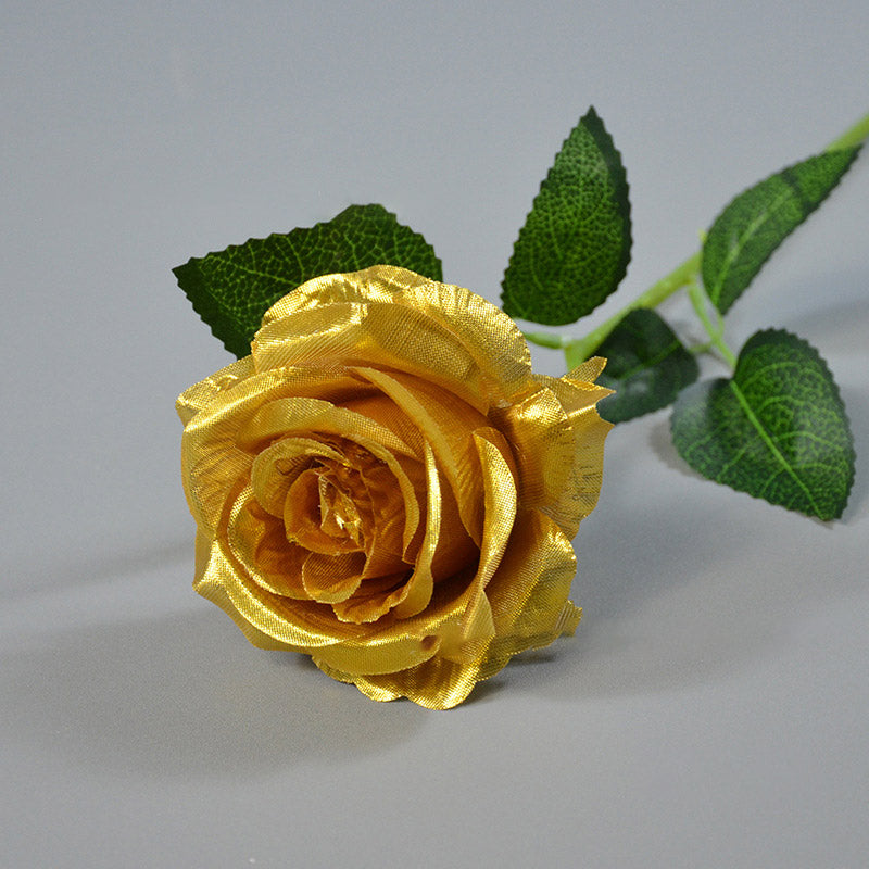 Mocsicka 10PCS Artificial Silk Flowers Realistic Roses Bouquet Long Stem for Wedding Decoration