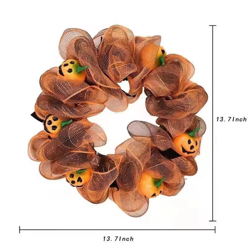 Mocsicka Halloween Pumpkin Mesh Garland Front Door Decoration Accessories