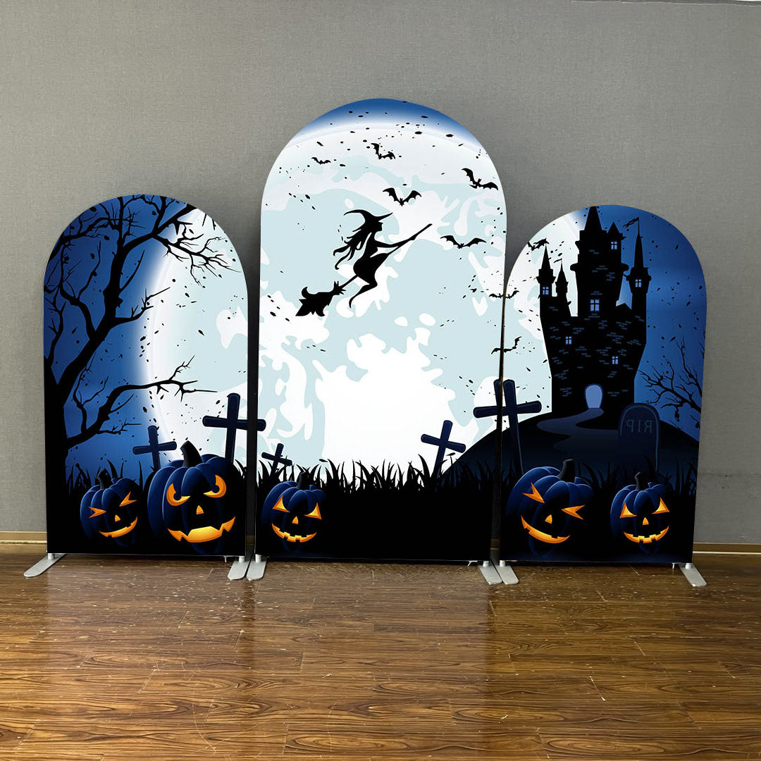 Mocsicka Halloween Theme Double-printed Chiara Cover Backdrop for Party Decoration-Mocsicka Party