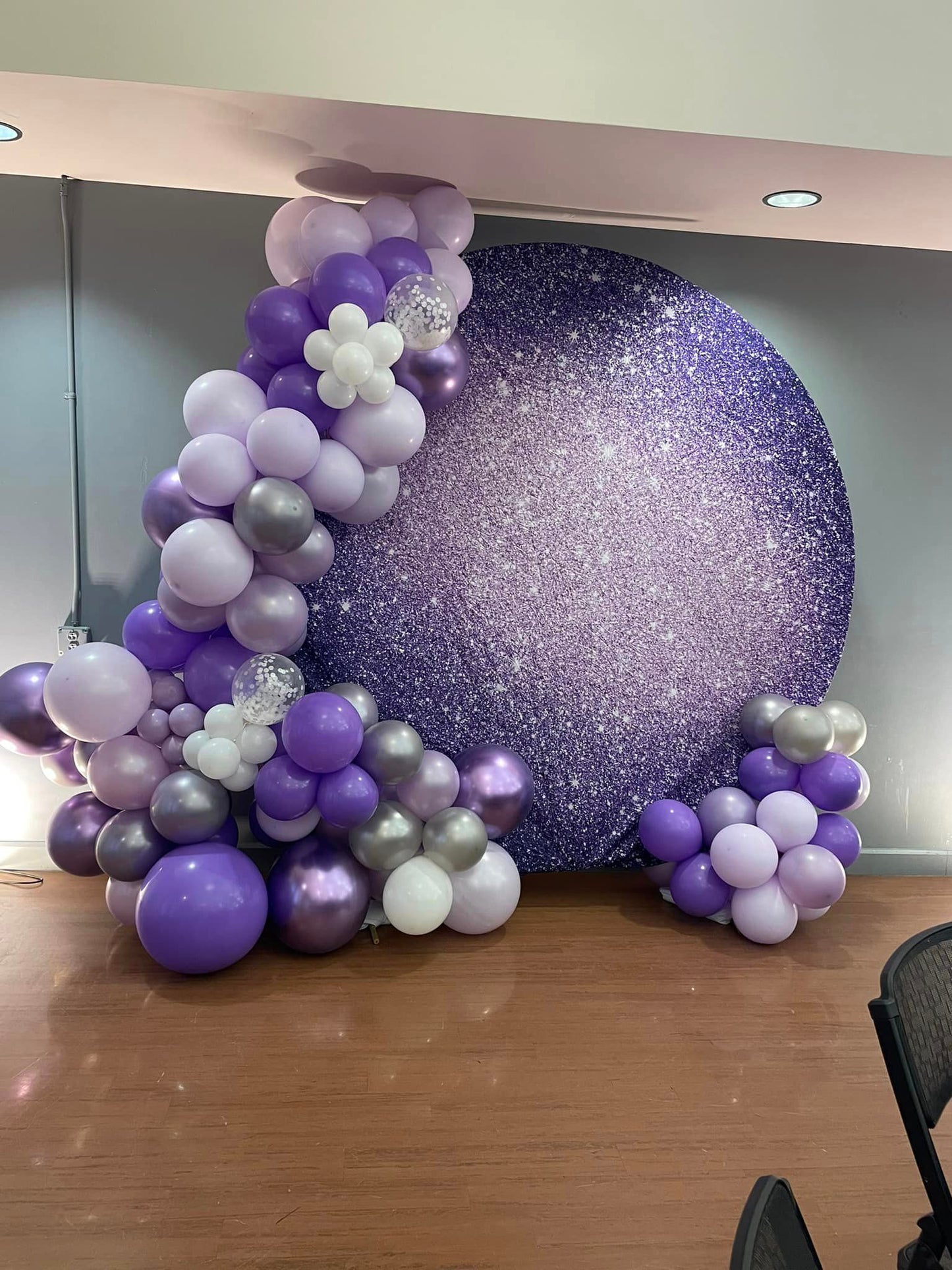 Mocsicka Glitter Purple Round Cover for Party Decoration-Mocsicka Party