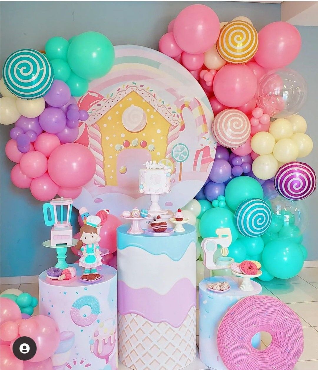 Mocsicka Rainbow Dessert Candy House Round cover and Cylinder Cover Kit for Party Decoration-Mocsicka Party