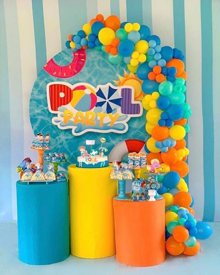 Mocsicka Summer Pool Party Round cover and Cylinder Cover Kit for Party Decoration-Mocsicka Party