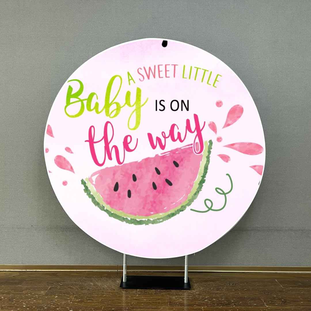 Mocsicka A Sweet Baby is on the way Baby Shower Party Round cover-Mocsicka Party