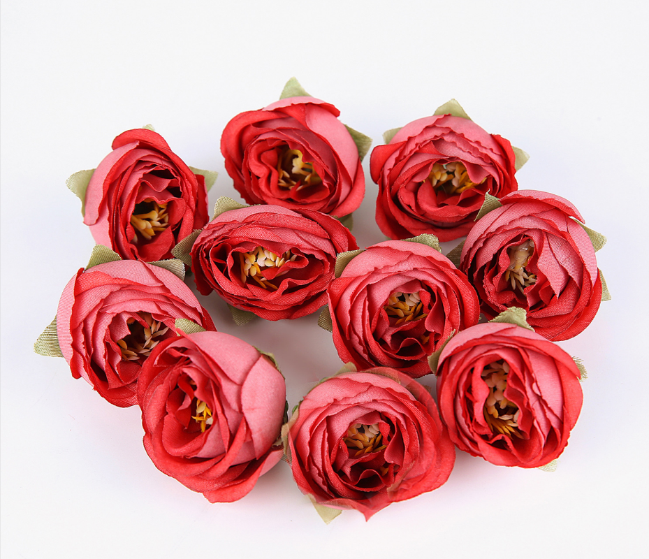 Mocsicka 30pcs 3cm Wedding Decoration Artificial Silk Rose Flower Heads Accessories
