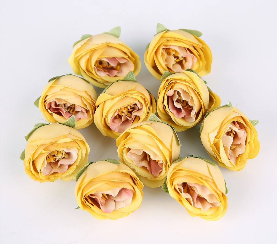 Mocsicka 30pcs 3cm Wedding Decoration Artificial Silk Rose Flower Heads Accessories