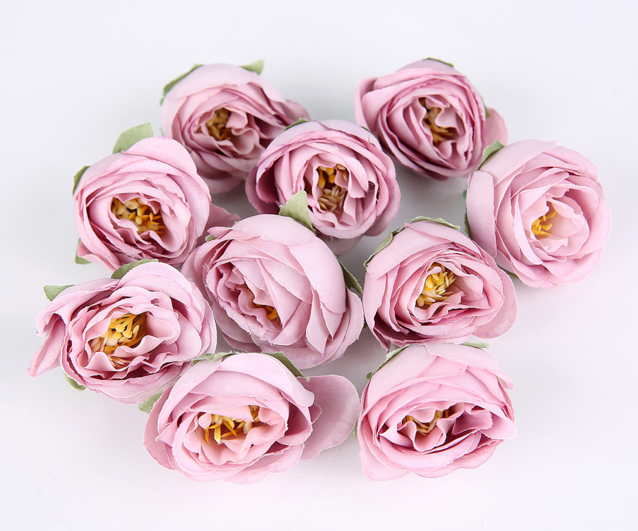 Mocsicka 30pcs 3cm Wedding Decoration Artificial Silk Rose Flower Heads Accessories