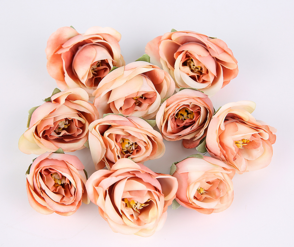 Mocsicka 30pcs 3cm Wedding Decoration Artificial Silk Rose Flower Heads Accessories