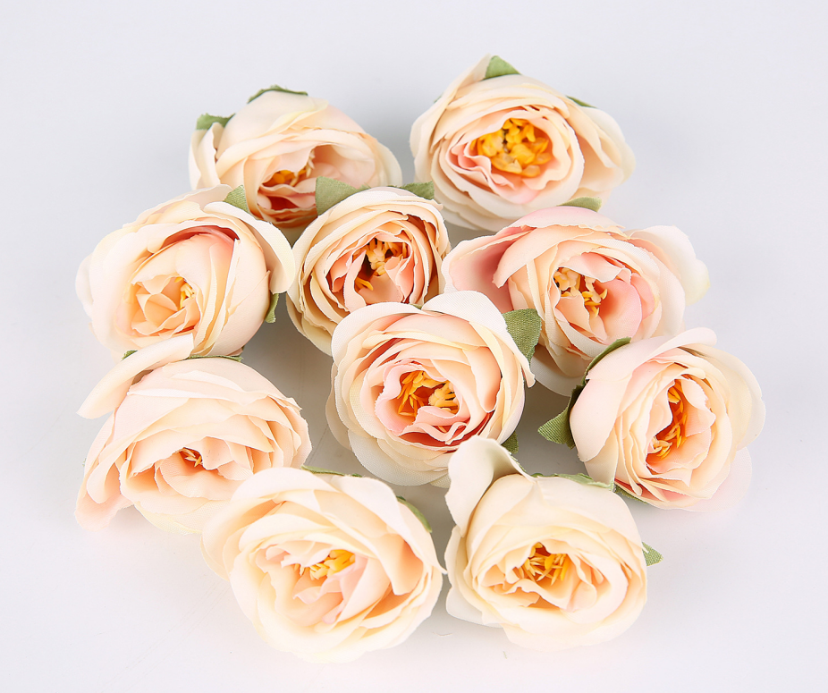 Mocsicka 30pcs 3cm Wedding Decoration Artificial Silk Rose Flower Heads Accessories