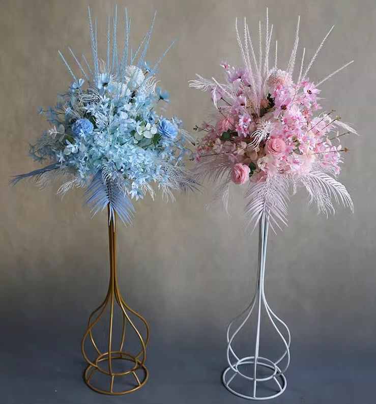 Flash Sale Mocsicka Metal Vase Shape Flowers Decoration Stand for Birthday/Wedding Party