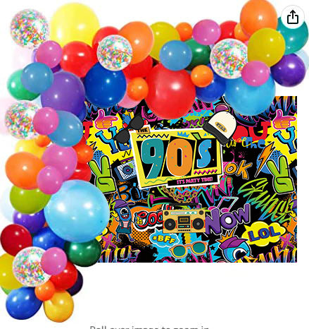 Mocsicka The 90s Hip Hop Party Supplies Retro Radio and Graffiti Background and Balloon Kit-Mocsicka Party