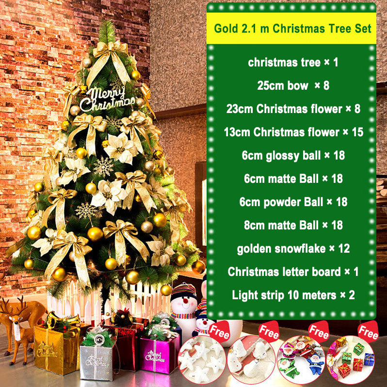 Mocsicka Party Merry Christmas Gold Tree and Pendants Set Christmas decor