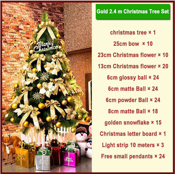 Mocsicka Party Merry Christmas Gold Tree and Pendants Set Christmas decor