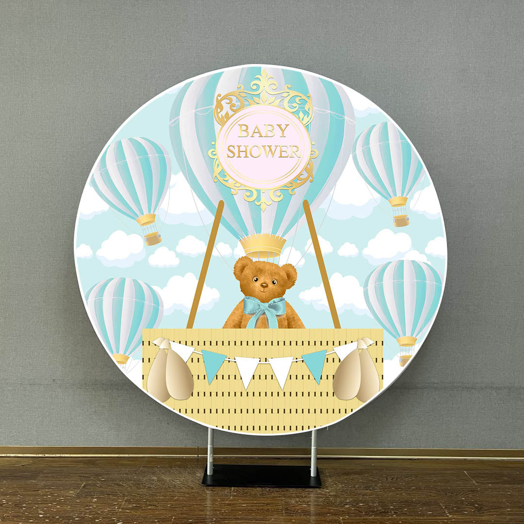 Mocsicka Bear Baby Shower Round Cover-Mocsicka Party