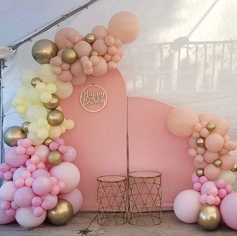 Flash sale Mocsicka Custom Solid Color Arch Metal Stand and Double-printed Cover Backdrop