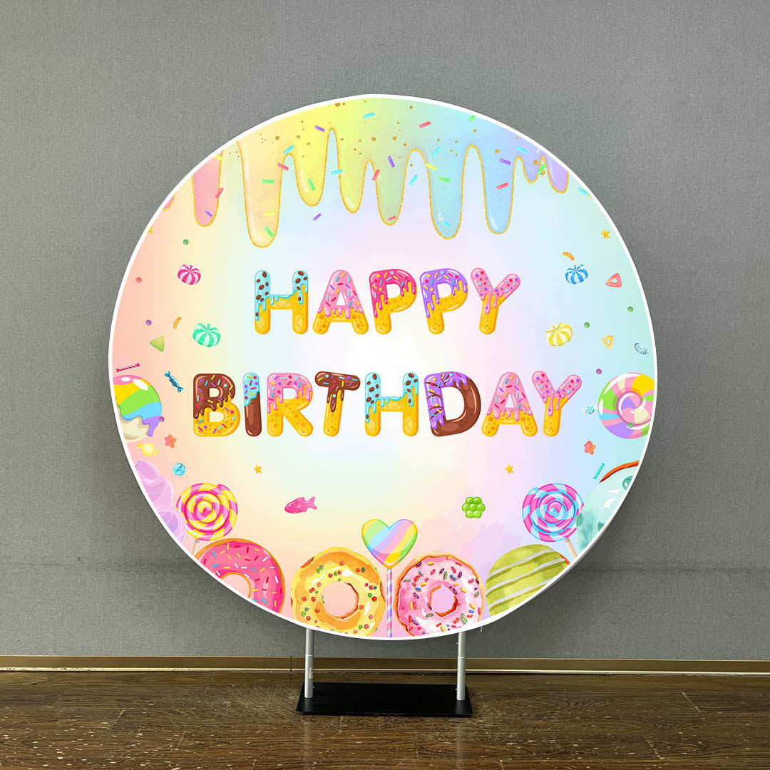 Mocsicka Donut Dessert Ice Cream Party Round Cover-Mocsicka Party