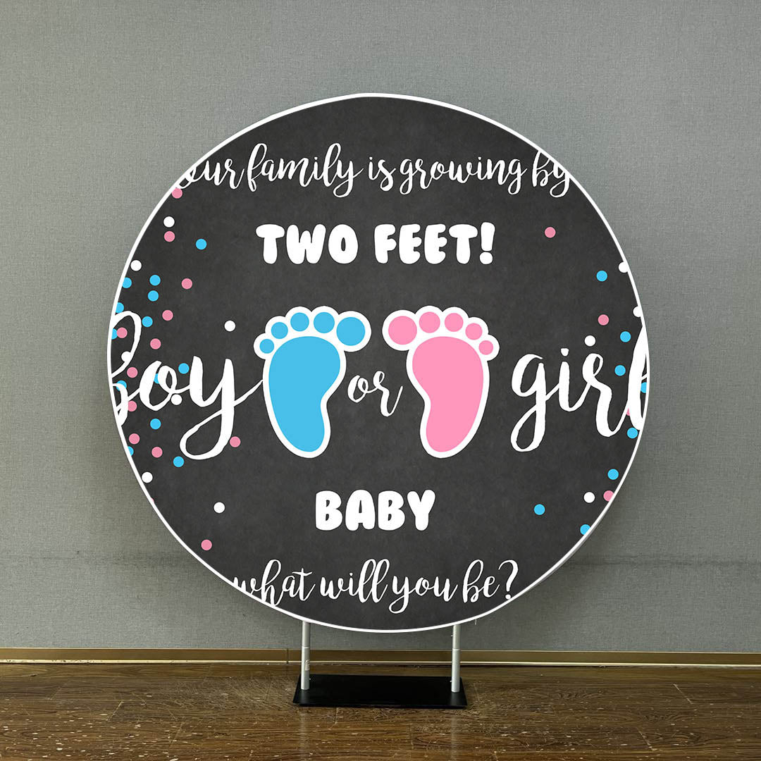 Mocsicka What Will Baby Be Baby Shower Party Round Cover-Mocsicka Party