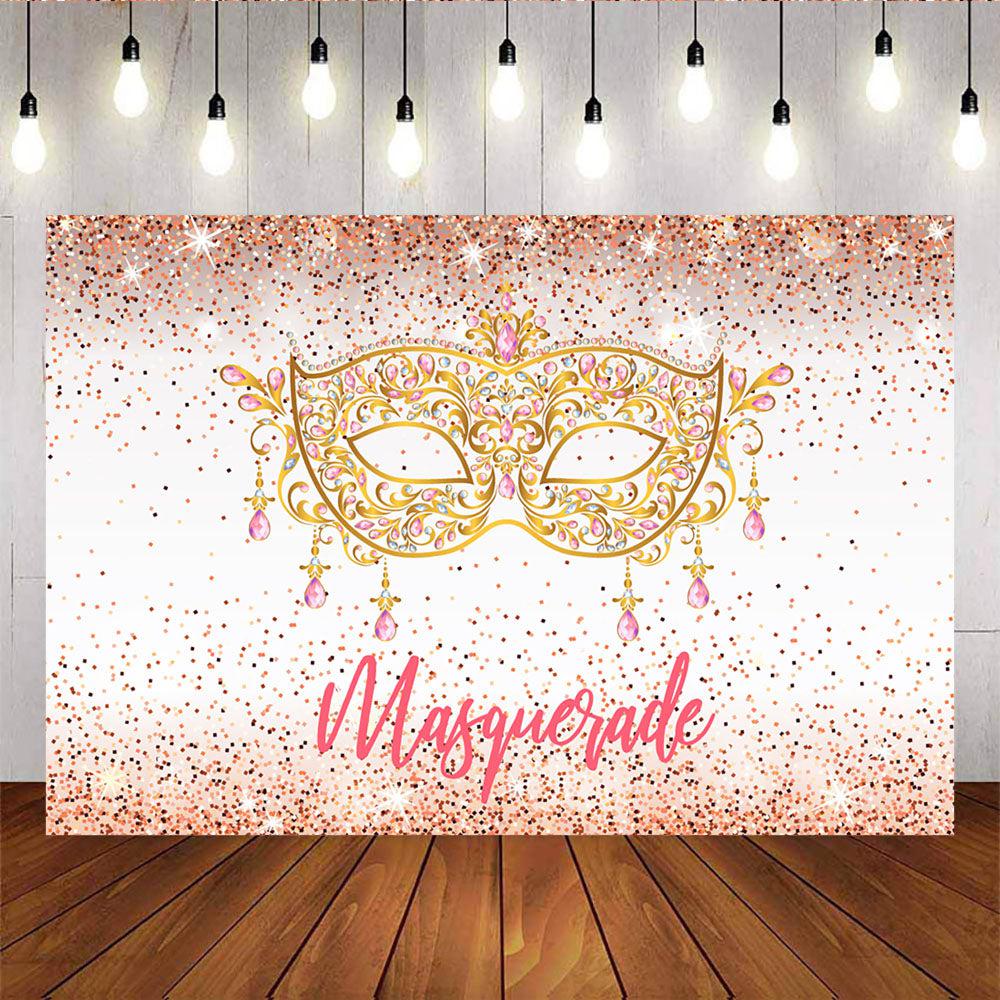 Mocsicka Gold Diamond Mask Photo Prop Masquerade Sparkle Lady Party Backdrops-Mocsicka Party