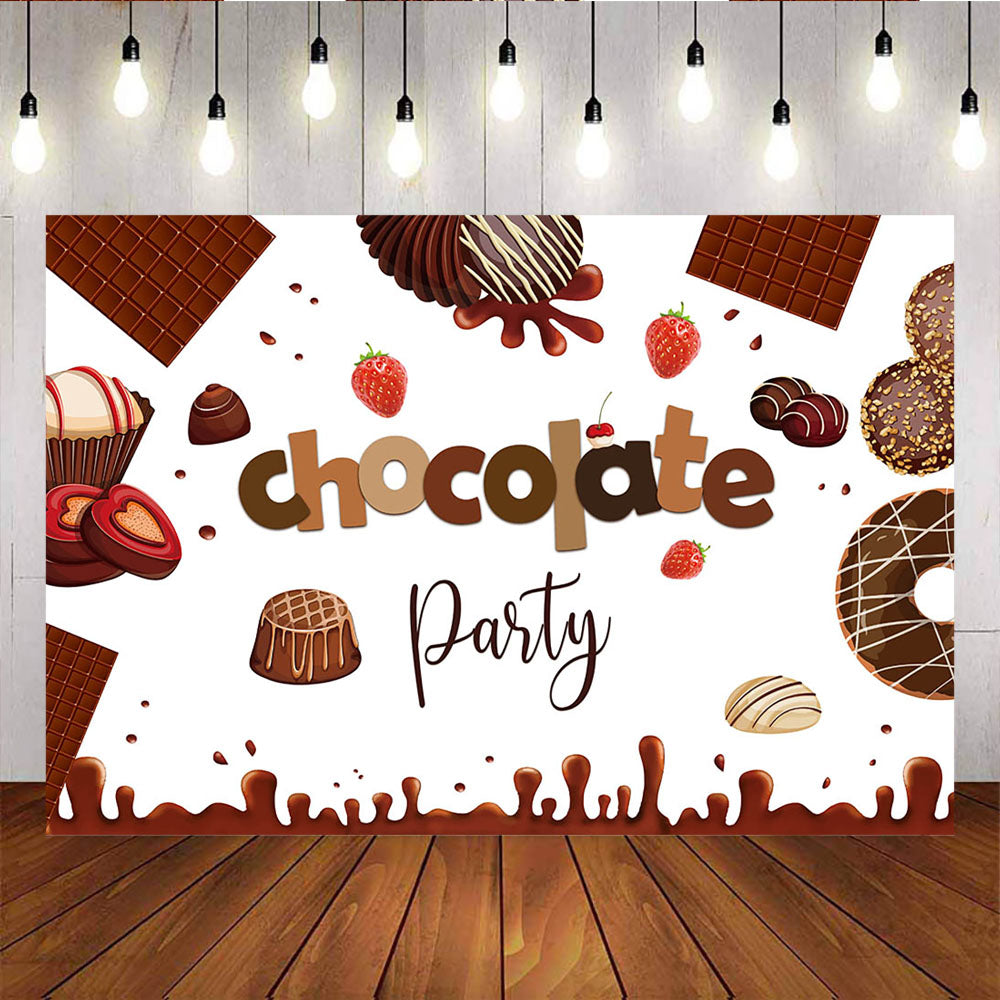 Mocsicka Chocolate Party Backdrop Dessert Birthday Party Decoration Prop-Mocsicka Party