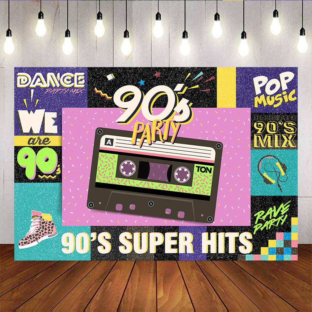 Mocsicka Welcome to 90s Party Decoration Props magnetic tape Backdround-Mocsicka Party